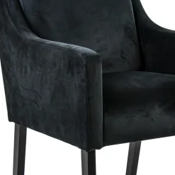 Straluma Stoffen armstoel zwart met zwarte poot></noscript> Eetkamerstoelen