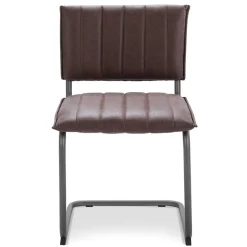 Straluma Stoffen eetkamerstoel bruin met gunmetal onderstel> Eetkamerstoelen