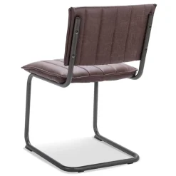 Straluma Stoffen eetkamerstoel bruin met gunmetal onderstel></noscript> Eetkamerstoelen