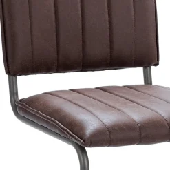 Straluma Stoffen eetkamerstoel bruin met gunmetal onderstel></noscript> Eetkamerstoelen