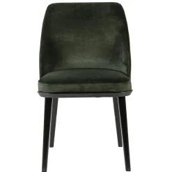 Straluma Stoffen eetkamerstoel groen met zwarte houten poot> Eetkamerstoelen