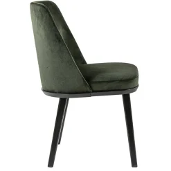 Straluma Stoffen eetkamerstoel groen met zwarte houten poot></noscript> Eetkamerstoelen