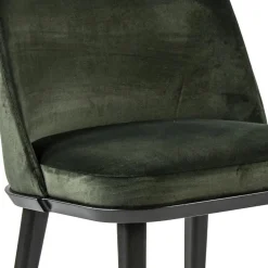 Straluma Stoffen eetkamerstoel groen met zwarte houten poot></noscript> Eetkamerstoelen