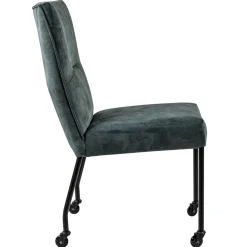 Straluma Stoffen eetkamerstoel met zwarte poot en wieltjes></noscript> Eetkamerstoelen