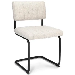 Straluma Stoffen eetkamerstoel met zwart metalen frame> Eetkamerstoelen