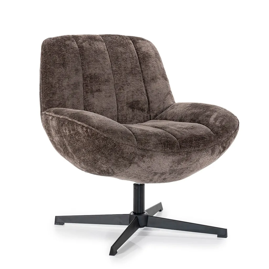 Straluma Stoffen fauteuil Derby bruin draaibaar> Fauteuils