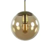 Straluma Strak klassieke hanglamp amber glas met messing 20 cm> Woonkamerlampen|Slaapkamerlampen