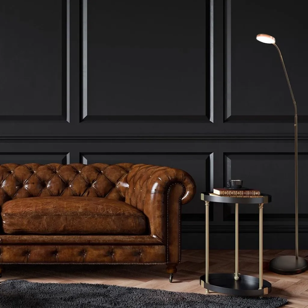 Straluma Strak klassieke LED leeslamp brons dim to warm> Vloerlampen|Leeslampen