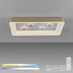 Straluma Strak klassieke LED plafondlamp goud met kristaleffect> Plafondlampen|Wandlampen