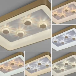 Straluma Strak klassieke LED plafondlamp goud met kristaleffect></noscript> Plafondlampen|Wandlampen