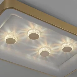 Straluma Strak klassieke LED plafondlamp goud met kristaleffect></noscript> Plafondlampen|Wandlampen