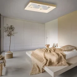 Straluma Strak klassieke LED plafondlamp goud met kristaleffect></noscript> Plafondlampen|Wandlampen