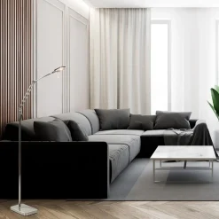 Straluma Strak klassieke leeslamp nikkel met dimbaar LED></noscript> Vloerlampen|Leeslampen