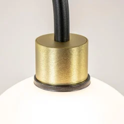 Straluma Strak klassieke tafellamp zwart met opaal glas><noscript><img width=