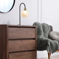 Straluma Strak klassieke tafellamp zwart met opaal glas><noscript><img width=