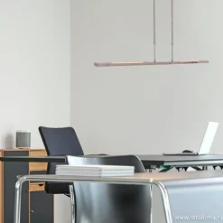 Straluma Strakke hanglamp LED staal incl. dimmer></noscript> Hanglampen|Eettafellampen