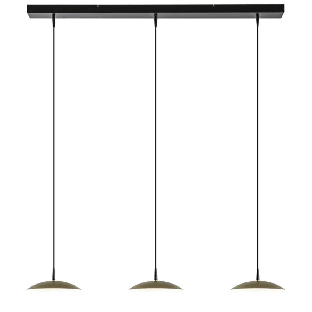 Straluma Strakke 3-lichts hanglamp LED mat zwart/mat goud> Hanglampen|Eettafellampen