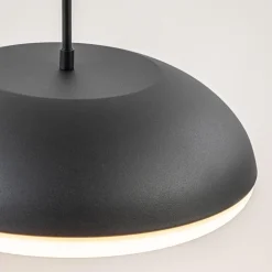 Straluma Strakke ronde hanglamp koepel mat zwart 38 cm></noscript> Eettafellampen|Eetkamerverlichting