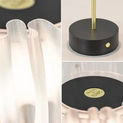 Straluma Tafellamp Accordeon op batterij prisma / zwart></noscript> Eetkamerverlichting|Tafellampen