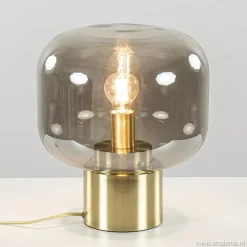 Straluma Tafellamp Arturan brons met smoke glazen kap> Light and Living|Woonkamerlampen