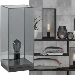 Straluma Tafellamp Askjer mat zwart met smoke glas></noscript> Tafellampen|Light and Living