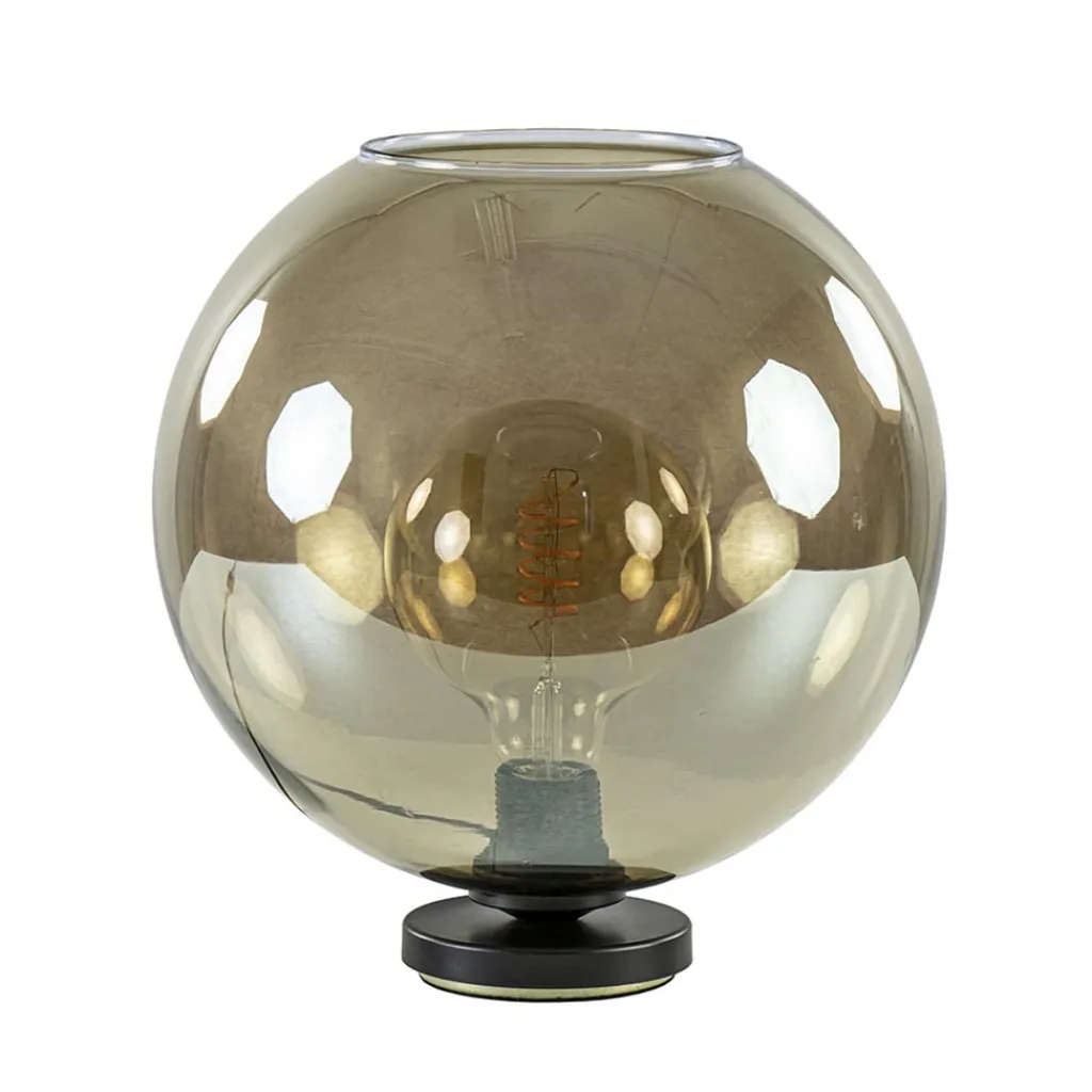 Straluma Tafellamp Bella zwart + smoke glas 30cm> Tafellampen|Luxe Verlichting