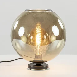 Straluma Tafellamp Bella zwart + smoke glas 30cm> Tafellampen|Luxe Verlichting