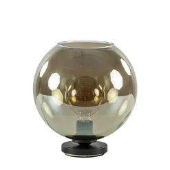 Straluma Tafellamp Bella zwart + smoke glas 25cm> Tafellampen|Luxe Verlichting