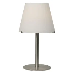 Straluma Tafellamp Calabro rvs met wit glas> Nachtkastlampen|Woonkamerlampen