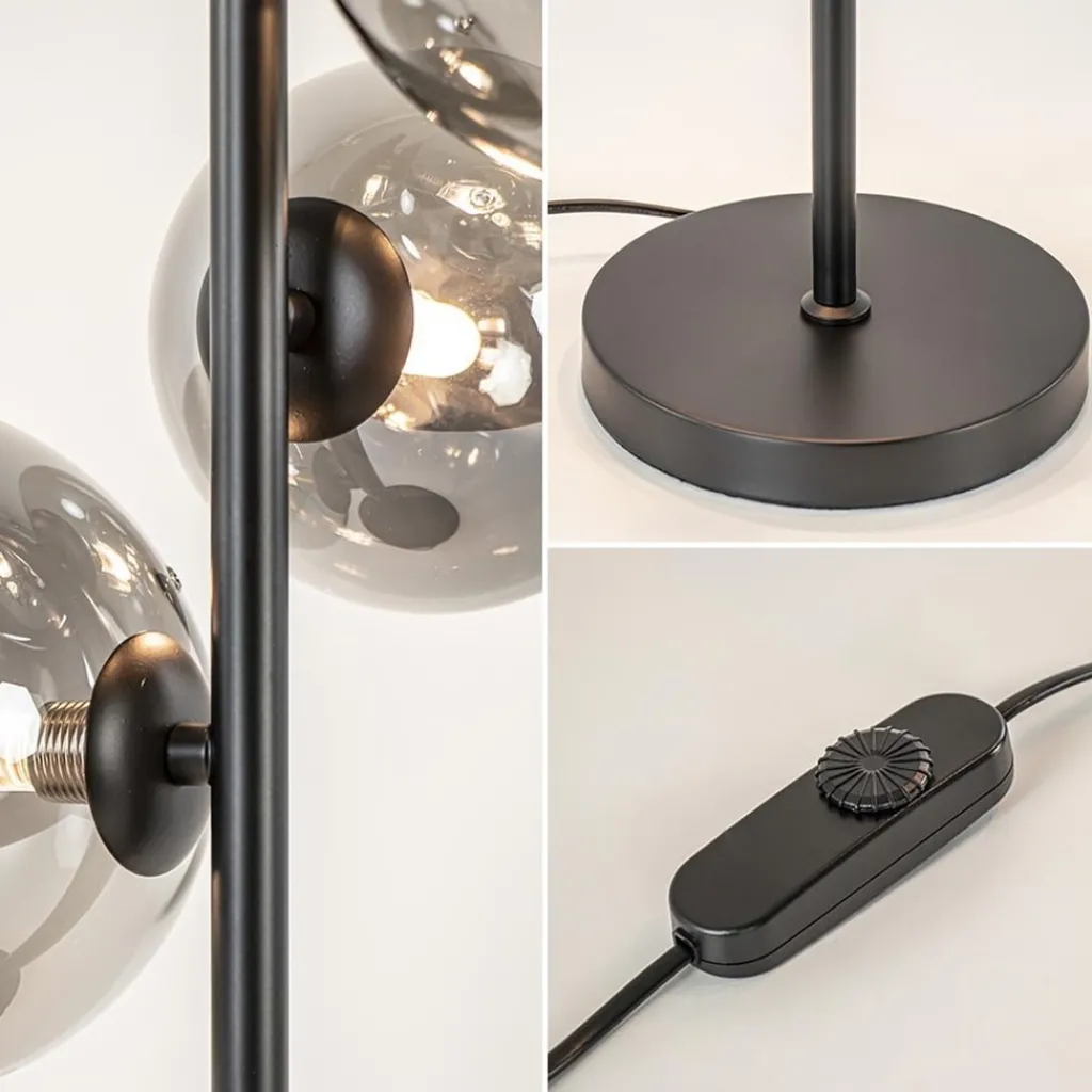 Straluma Tafellamp Calcio 4l zwart + smoke glas> Tafellampen|Retro Verlichting