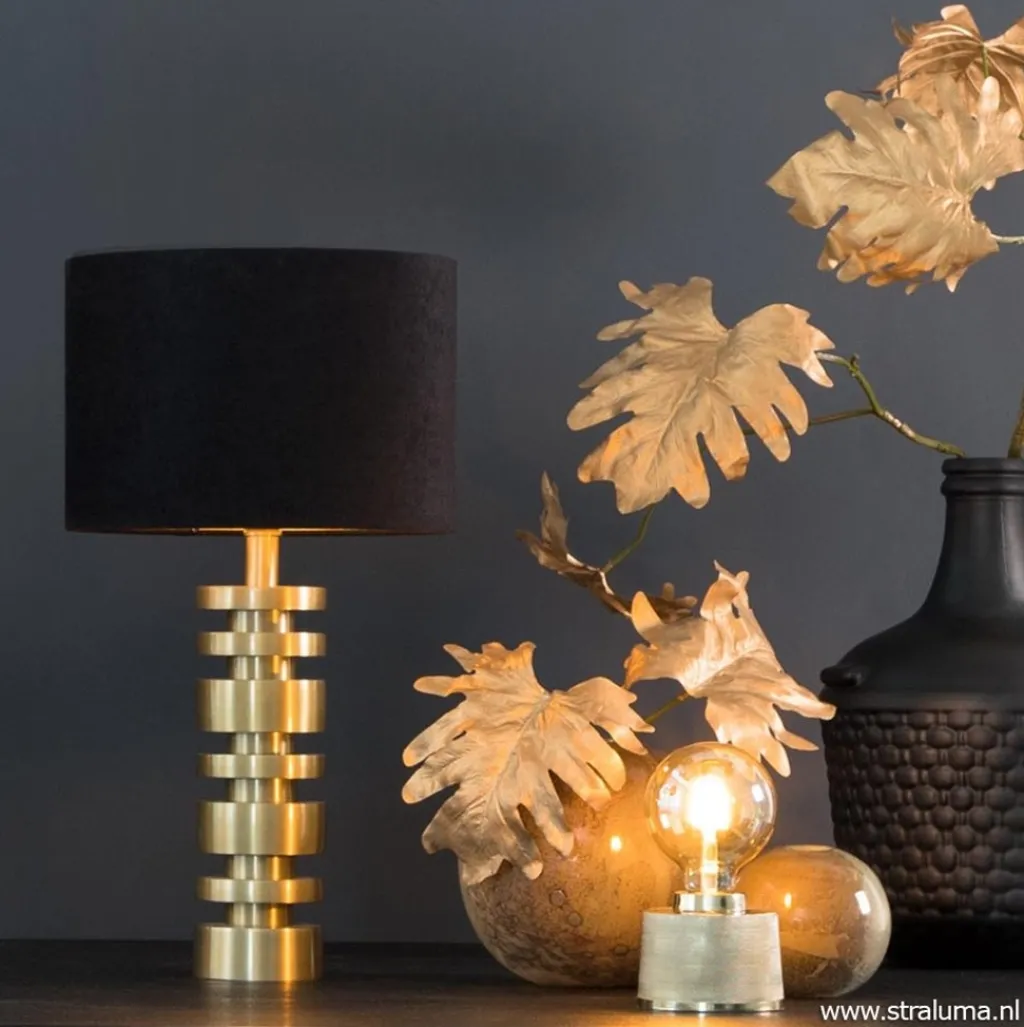 Straluma Tafellamp Desley voet z/kap matgoud> Lampenvoeten|Light and Living