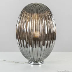 Straluma Tafellamp Egg Rib smoke glas> Tafellampen|Luxe Verlichting
