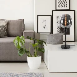 Straluma Tafellamp Fantasy op stang zwart + smoke glas></noscript> Tafellampen|Luxe Verlichting