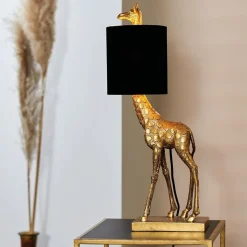 Straluma Tafellamp Giraffe groot antiek brons met velvet zwarte kap></noscript> Light and Living|Woonkamerlampen