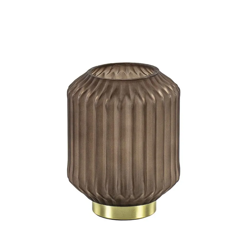 Straluma Tafellamp Ivot mat koffie met messing op batterij> Tafellampen|Light and Living