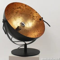 Straluma Tafellamp Larino gunmetal/goldleaf 30cm></noscript> Woonkamerlampen|Slaapkamerlampen