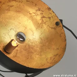 Straluma Tafellamp Larino gunmetal/goldleaf 30cm></noscript> Woonkamerlampen|Slaapkamerlampen