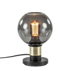 Straluma Tafellamp Lazise 15cm zwart/smoke/goud> Tafellampen|Klassieke Verlichting
