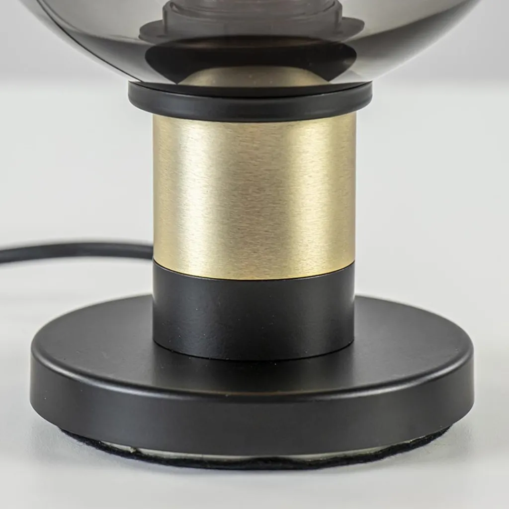Straluma Tafellamp Lazise 15cm zwart/smoke/goud> Tafellampen|Klassieke Verlichting