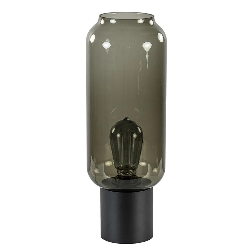 Straluma Tafellamp Lett zwart + smoke glas 13cm> Tafellampen|Design Verlichting