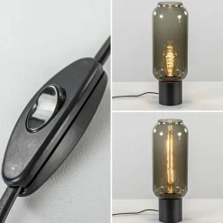 Straluma Tafellamp Lett zwart + smoke glas 13cm><noscript><img width=