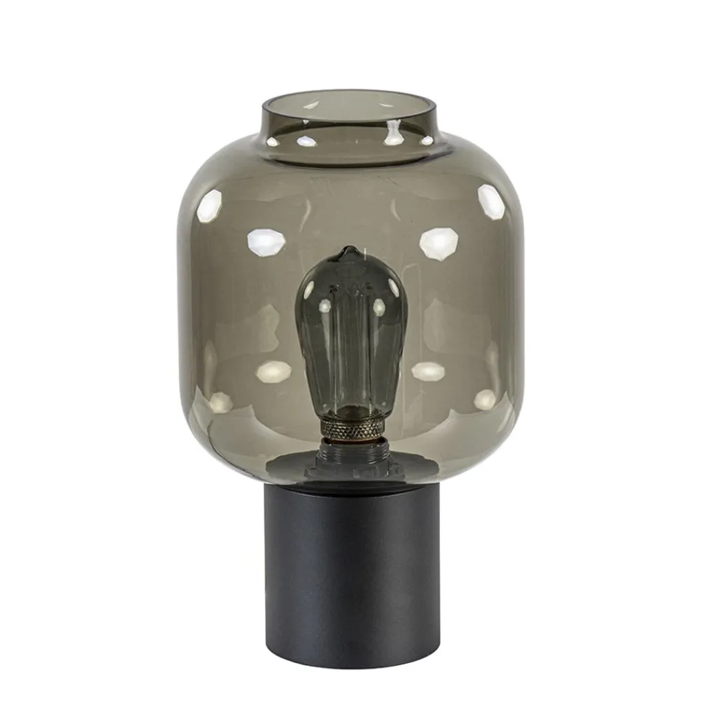 Straluma Tafellamp Lett zwart + smoke glas 20cm> Tafellampen|Design Verlichting