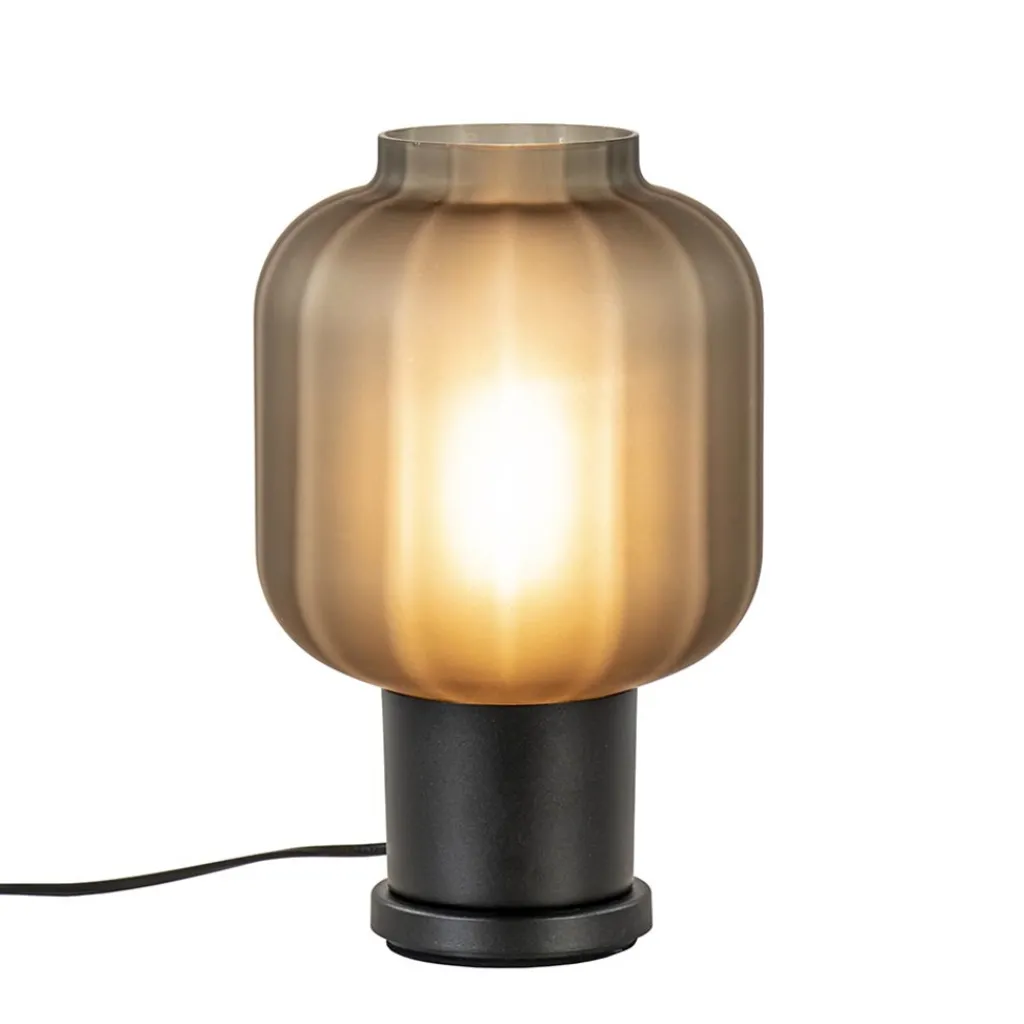 Straluma Tafellamp Lett zwart met mat smoke glas> Tafellampen|Design Verlichting