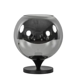 Straluma Tafellamp mat zwart met smoke glas 25 cm> Woonkamerlampen|Slaapkamerlampen