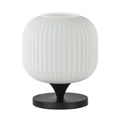 Straluma Tafellamp mat zwart met wit glas> Tafellampen|Retro Verlichting