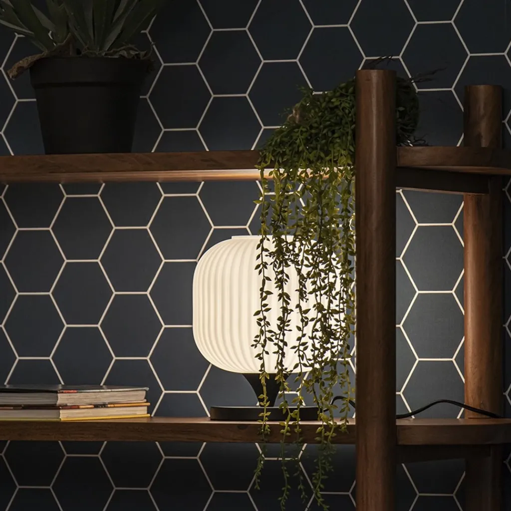 Straluma Tafellamp mat zwart met wit glas> Tafellampen|Retro Verlichting