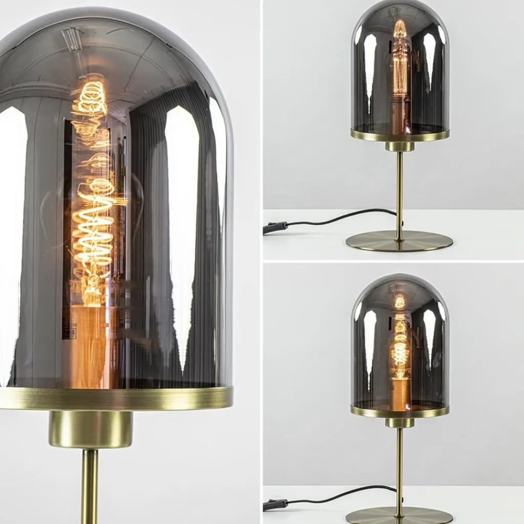 Straluma Tafellamp Maverick antiek brons met smoke glas> Tafellampen|Light and Living