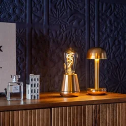 Straluma Tafellamp met oplaadbare batterij goud/smoke dimbaar></noscript> Tafellampen|Keukenverlichting