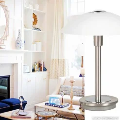 Straluma Tafellamp nikkel touchdimmer slaapkamer></noscript> Nachtkastlampen|Touch Lampen