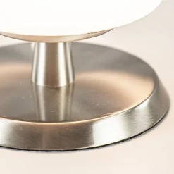 Straluma Tafellamp nikkel/glas met touchdimmer></noscript> Nachtkastlampen|Touch Lampen